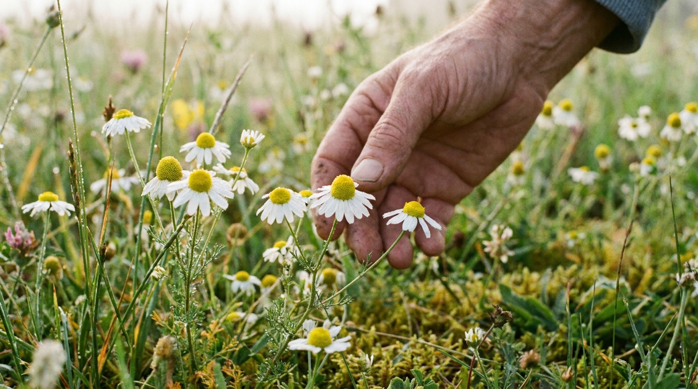 Fleurs de camomille sauvage blanches et jaunes dans une pelouse naturelle de jardin